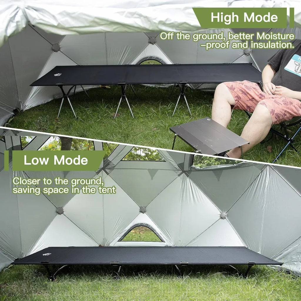 Night Cat Camping Cot Bed - Portable Folding Sleeping Cots for Adults 1-Person Outdoor Elevated Off-Ground Beds Easy Set-up Army Sleeping Bed 87"x28"