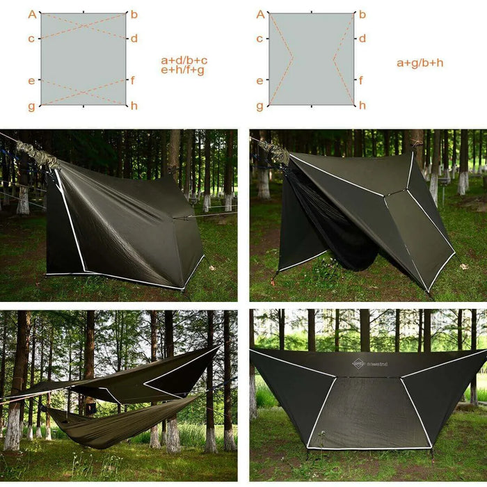 11" camping hammock with 12' tarp bundle