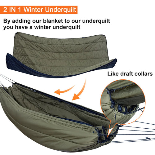 flare hammock underquilt and blanket combo OD green