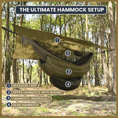 tempest 12' zipper camping hammock