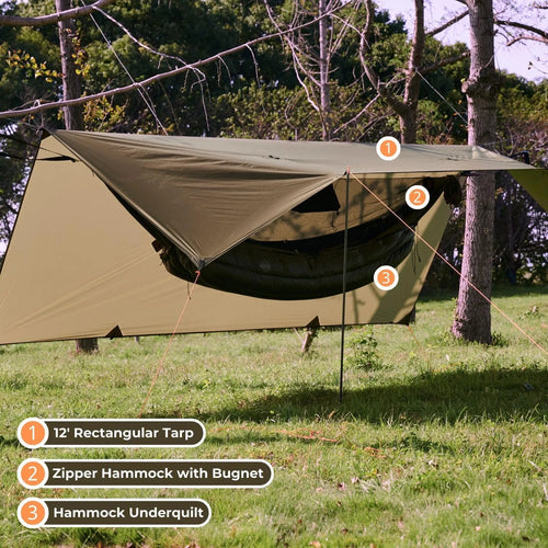 tempest 11' zipper camping hammock