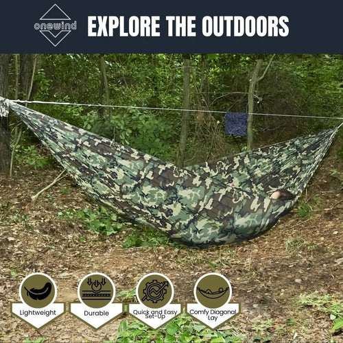whirlwind 11' camouflage ultralight camping hammock